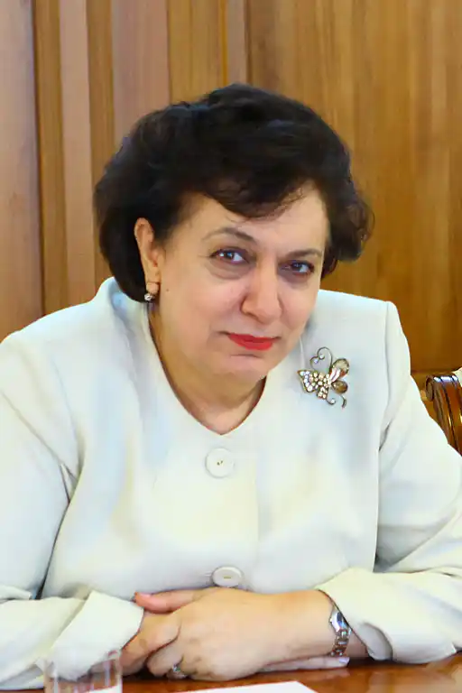 Photo of an Armenian woman fighting for women's rights, specifically the deputy Hranush Hakobyan in 2013