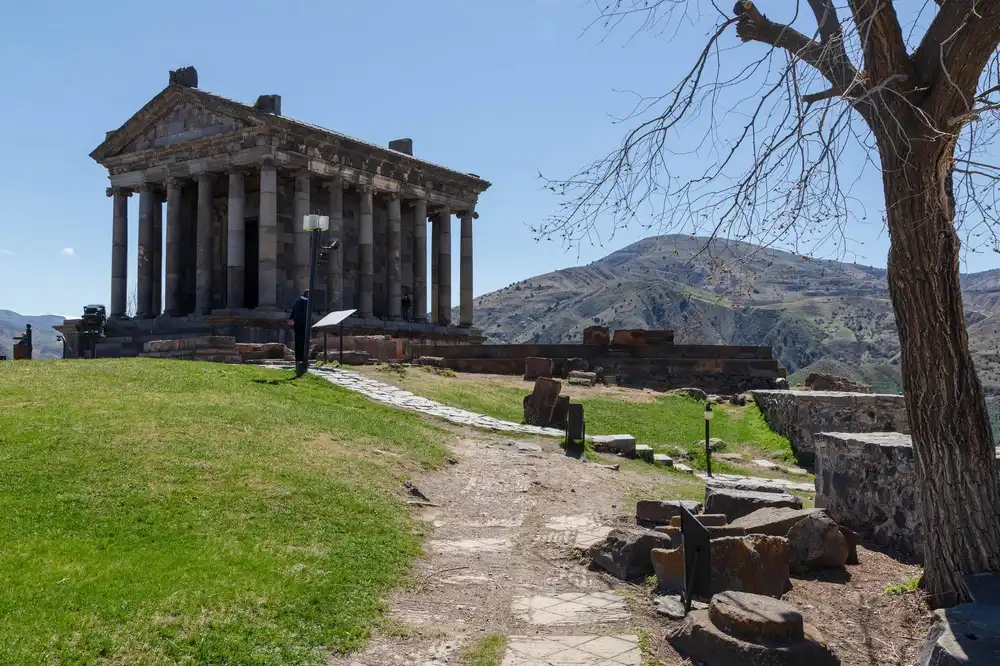Show a photo of the Garni Temple of the Armenian King Trdat.  